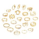 Shining Diva Fashion Maximum 48PCS Vintage Butterfly Heart Snake Rings Set Latest Stylish Gold Plated Geometric Hollow Finger Rings for Women and Girls - Fast Shipping to USA & Canada