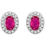 GIVA 925 Silver Pink Oval Halo Studs| Gifts for Girlfriend, Gifts for Women and Girls | With Certificate of Authenticity and 925 Stamp | 6 Month Warranty