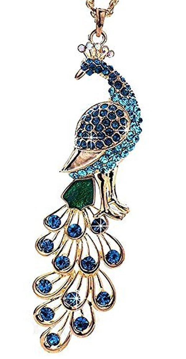 YouBella Jewellery Gracias Collection Peacock Shape 10 Cm Long Pendant/Necklace for Women and Girls - Fast Shipping to USA & Canada