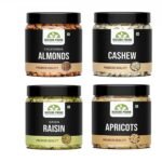 Nature Prime Fresh and Healthy Nuts Dry Fruits Combo Pack of Almond, Cashew, Raisin, Apricot Jar Pack (200g * 4) 800G - Fast Shipping to USA & Canada