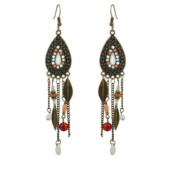 Yellow Chimes Golden Danglers Earrings for Women | Gold Plated Earrings for Girls | Fashion Women Earrings | Ethnic Fusion Long Chain Earrings | Birthday Gift For Girls Anniversary Gift for Wife - Fast Shipping to USA & Canada