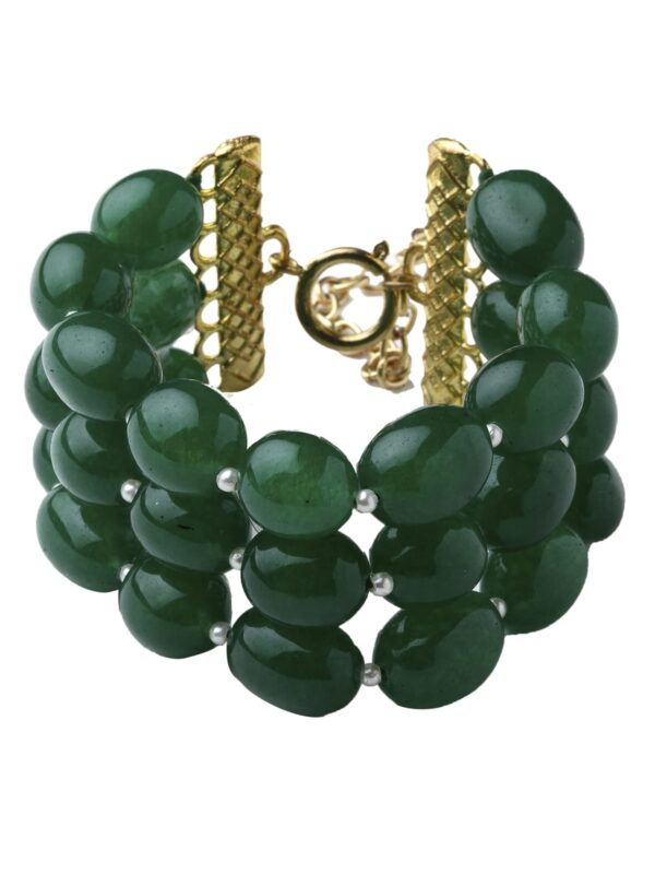 Karatcart Glossy Finish Tumble Stone Studded Beaded Bracelet for Women - Fast Shipping to USA & Canada