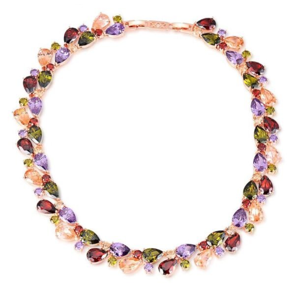 YouBella Jewellery Stylish AAA Swiss Zircon Multicolor Necklace Jewellery for Women and Girls - Fast Shipping to USA & Canada