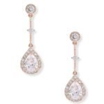 Zaveri Pearls Rose Gold Cubic Zirconia Contemporary Pear Drop Earring For Women-ZPFK10684 - Fast Shipping to USA & Canada