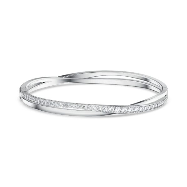 Swarovski Hyperbola bangle, White, Rhodium plated - Fast Shipping to USA & Canada