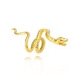 Locrccl Snake Ear Cuff Stud Earring Punk Retro Climber Ear Cuff - No Piercing Cartilage Ear Cuff Green CZ Adjustable Ear Clip Wrap Around Earring for Women Girls Men - Fast Shipping to USA & Canada