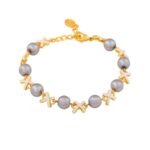 Estele Gold Plated Fancinating Designer Bracelet with Pearls for Girls & Women's - Fast Shipping to USA & Canada