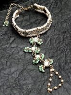 Karatcart Gold Plated Light Green Pearl Beaded Kundan Hathphool - Fast Shipping to USA & Canada - Image 5