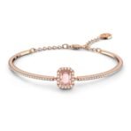 Swarovski Una bangle, Octagon cut, Pav?, Pink, Rose gold-tone plated - Fast Shipping to USA & Canada