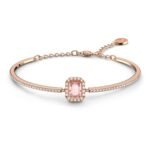 Swarovski Una bangle, Octagon cut, Pav?, Pink, Rose gold-tone plated - Fast Shipping to USA & Canada