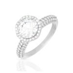 ANAYRA Halo Solitaire III 925 Silver Ring for Women | Stylish Fashion Jewellery Gift - Fast Shipping to USA & Canada