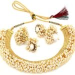 YouBella Jewellery Set for Women Gold Plated Pearl Necklace Set Traditional Temple Choker Necklace Set for Women/Jewellery Set with Earrings for Girls and Women - Fast Shipping to USA & Canada