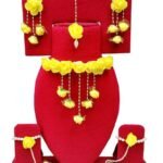 YouBella Jewellery Set for women Floret Gota Patti Necklace, Earrings, Bracelet & Maang Tika For Women & Girls (Mehandi/Haldi) - Fast Shipping to USA & Canada