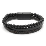 Karatcart Black and Silver Link Bracelet for Men (55038160) - Fast Shipping to USA & Canada
