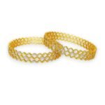 ACCESSHER Gold Plated Antique Kada Bangle Set (Set of 4) - Fast Shipping to USA & Canada