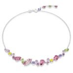 Swarovski Women Gema Necklace, Mixed Cuts, Multicolored, Rhodium Plated - Fast Shipping to USA & Canada