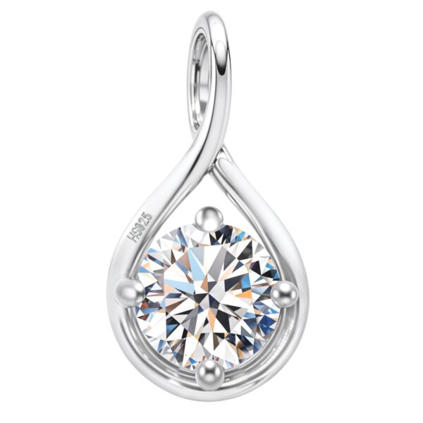 HighSpark 925 Silver Twist Solitaire Pendant - Fast Shipping to USA & Canada