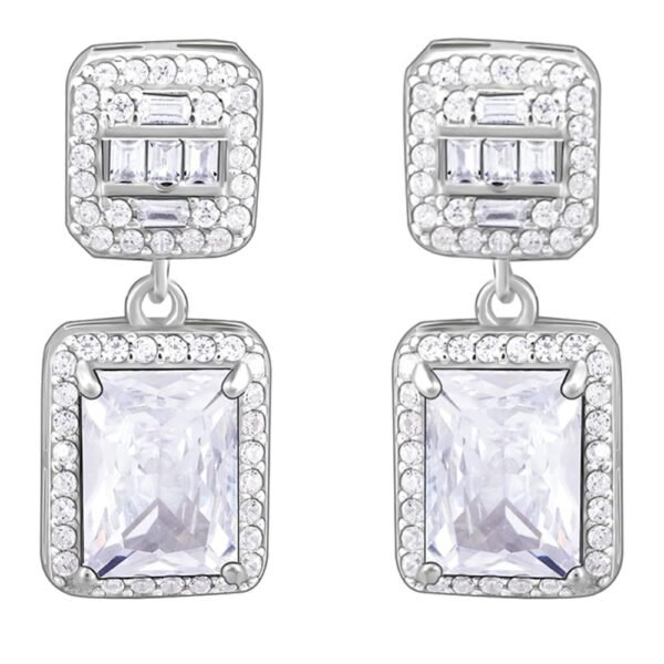 GIVA 925 Silver Zircon Bold Baguette Earrings| Gifts for Girlfriend, Gifts for Women and Girls | With Certificate of Authenticity and 925 Stamp | 6 Month Warranty
