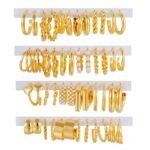 YouBella Jewellery Gifts Stylish Latest Western Ear rings Gold Plated Hoops Combo of 24 Pairs Earrings Set for Girls and Women (YBEAR_33418) (Gold) - Fast Shipping to USA & Canada
