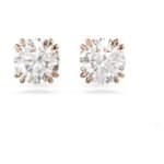 Swarovski Constella Stud Earrings, Round Cut, White, Rose Gold-Tone Plated For Women - Fast Shipping to USA & Canada