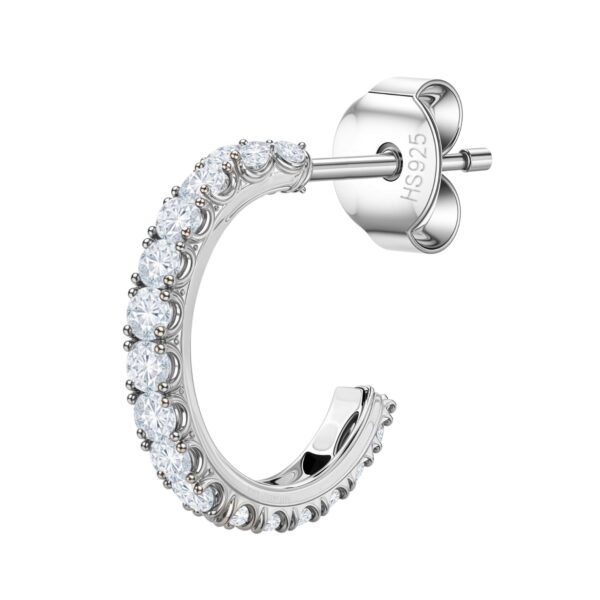 HighSpark 925 Silver Studded Hoop Earring - Fast Shipping to USA & Canada