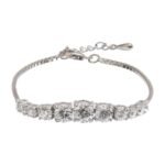 Clara Made with Swiss Zirconia 925 Sterling Silver Sandra Solitaire Bracelet, Gift for Women and Girls - Fast Shipping to USA & Canada