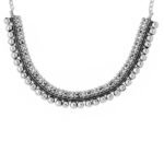 Yellow Chimes Necklaces for Women Adjustable Silver Oxidised Beads Studded Choker Necklace for Women and Girls - Fast Shipping to USA & Canada