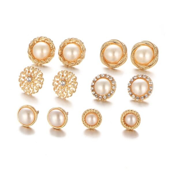 Shining Diva Fashion Combo Of 6 Stylish Pearl Stud Earrings For Women's And Girls (White) (Cmb260) - Fast Shipping to USA & Canada