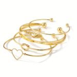 Shining Diva Fashion Set of 4 Latest Stylish Multilayer Gold Plated Bangle Bracelet for Women and Girls (16623b) - Fast Shipping to USA & Canada
