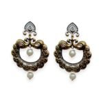 ACCESSHER Gold Tone Oxidised Pearl Drop Jhumka Earrings - Fast Shipping to USA & Canada