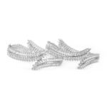 Rubans Set of 2 Rhodium-Plated AD & Cubic Zirconia Studded Premium Bangles - Fast Shipping to USA & Canada