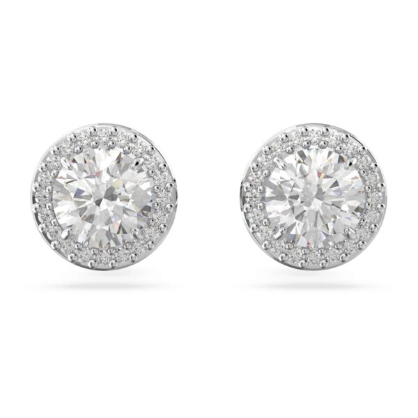 SWAROVSKI Women Constella Stud Earrings, Round Cut, Pav?, White, Rhodium Plated - Fast Shipping to USA & Canada