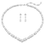 Swarovski Women Necklace And Earrings Mesmera Set, Mixed Cuts, White, Rhodium Plated - Fast Shipping to USA & Canada