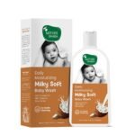 Mother Sparsh Milky Soft Baby Wash - 200ml | with Milk Protein & Coconut Oil | Tear Free Natural Formula for Babies with No Added Sulphates - Fast Shipping to USA & Canada