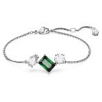 Swarovski Women Mesmera Bracelet, Mixed Cuts, Green, Rhodium Plated - Fast Shipping to USA & Canada