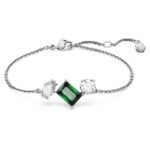 Swarovski Women Mesmera Bracelet, Mixed Cuts, Green, Rhodium Plated - Fast Shipping to USA & Canada