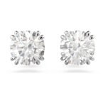 Swarovski Constella Stud Earrings, Round Cut, White, Rhodium Plated For Women - Fast Shipping to USA & Canada