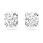 Swarovski Constella Stud Earrings, Round Cut, White, Rhodium Plated For Women - Fast Shipping to USA & Canada