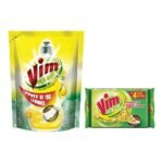 Vim Dish Wash Gel - 1 L (Lemon) with Dish Wash Bar - 200 g (Pack of 3) - Fast Shipping to USA & Canada