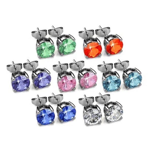 YELLOW CHIMES SWAROVSKI ELEMENTS 7 Days Earrings Set with 18K Platinum Plating in 7 Beuatiful English Colors in Elegant Box for Girls and Women - Fast Shipping to USA & Canada