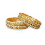 ACCESSHER Gold Plated Antique Kada Bangle Set (Set of 4) - Fast Shipping to USA & Canada
