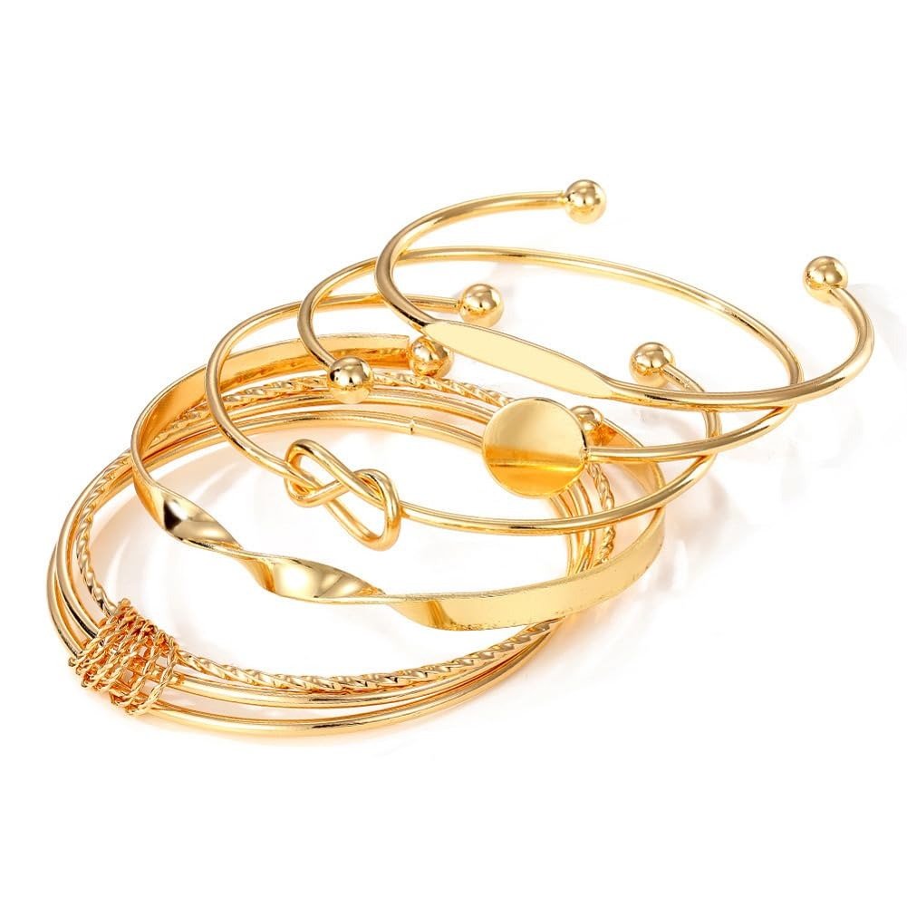 61v2wmAXkqL.jpg Shining Diva Fashion Set of 5 Latest Stylish Multilayer Gold Plated Bangle Bracelet for Women and Girls (16178b) - Fast Shipping to USA & Canada - Image 1