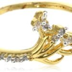 Estele Metal Brass 24K Gold Plated Fancy American Diamond Studded Ring for Women - Fast Shipping to USA & Canada