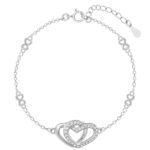 GIVA 925 Silver Locked in Love Infinity & Intertwined Hearts Bracelet, Adjustable | Gifts for Women and Girls | With Certificate of Authenticity and 925 Stamp | 6 Months Warranty*