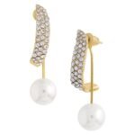 Yellow Chimes Pearl Drop Earrings for Women | Fashion Golden Women Earrings | Gold Plated White Pearls Earrings for Girls | Birthday Gift for Girls Anniversary Gift for Women - Fast Shipping to USA & Canada