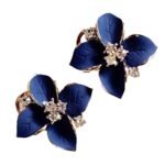 Shining Diva Fashion Enamel Blue Flower Fancy Tops Stud Earrings for Women and Girls (Blue) (8540er) - Fast Shipping to USA & Canada