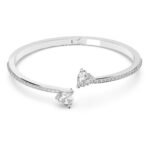 Swarovski Soul Heart Bangle Bracelet Collection, Rhodium Finish, Clear Crystals - Fast Shipping to USA & Canada