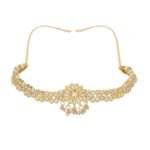 Accessher Traditional Gold Plated Bridal Sheeshphool Mathapatti with Red Beads - Fast Shipping to USA & Canada