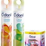 Odonil Room Air Freshner Spray - 440ml Combo (Pack of 2, 220ml each) & Odonil Bathroom Air Freshener Blocks Mixed Fragrances - 192g (48g*4) COMBO - Fast Shipping to USA & Canada
