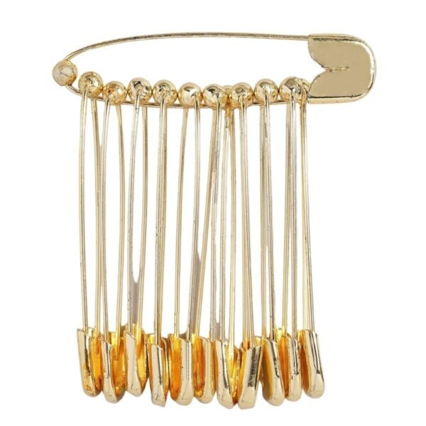 Accessher Gold Plated Stainless Steel Saree/Hijab Pins (12 Pcs) - Fast Shipping to USA & Canada